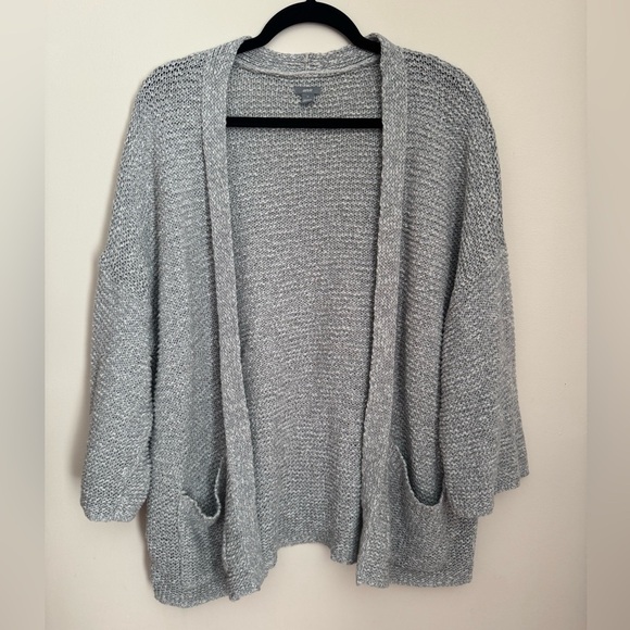 aerie Sweaters - Aerie Chunky Knit Slouchy Oversized Cardigan Women’s Medium Grey Open Front